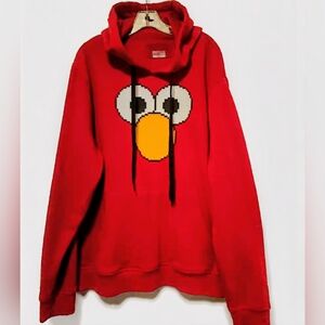 XL/2XL❤️Monstly Heard Rarely Seen 8-bit Red Graphic Crewneck Hoodie